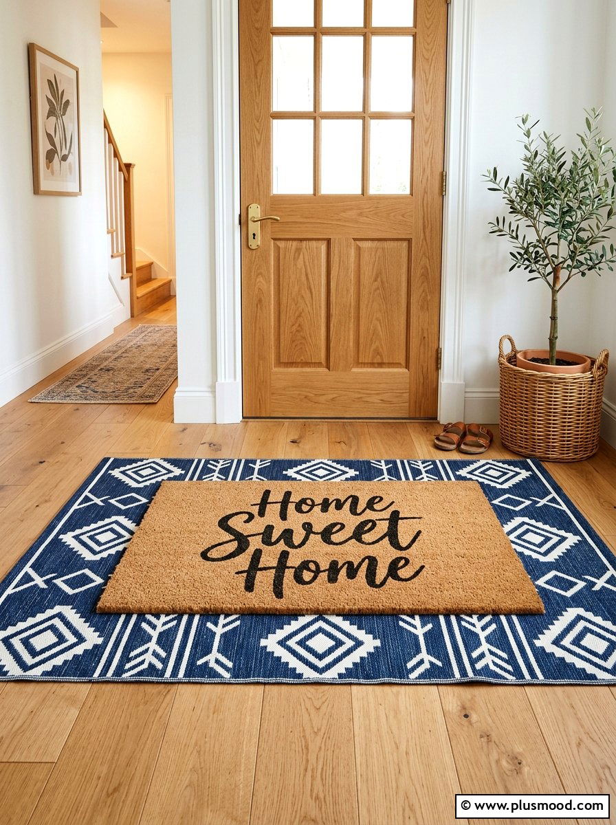 Custom Welcome Mat - 25 summer townhouse curb appeal ideas