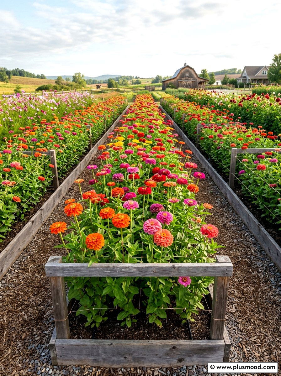 Cut flower zinnia patch - 25 summer zinnia garden ideas
