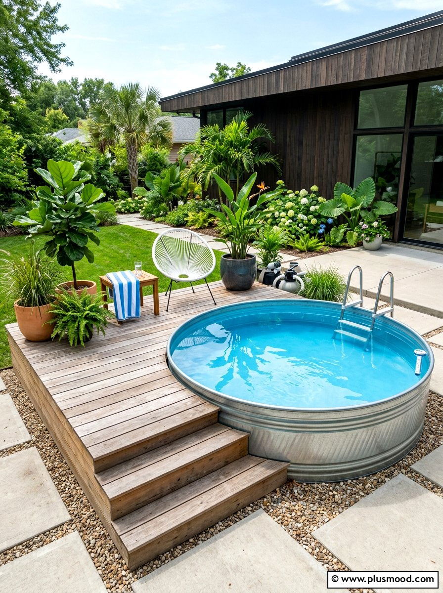 DIY Stock Tank Pool - 25 summer backyard family fun ideas
