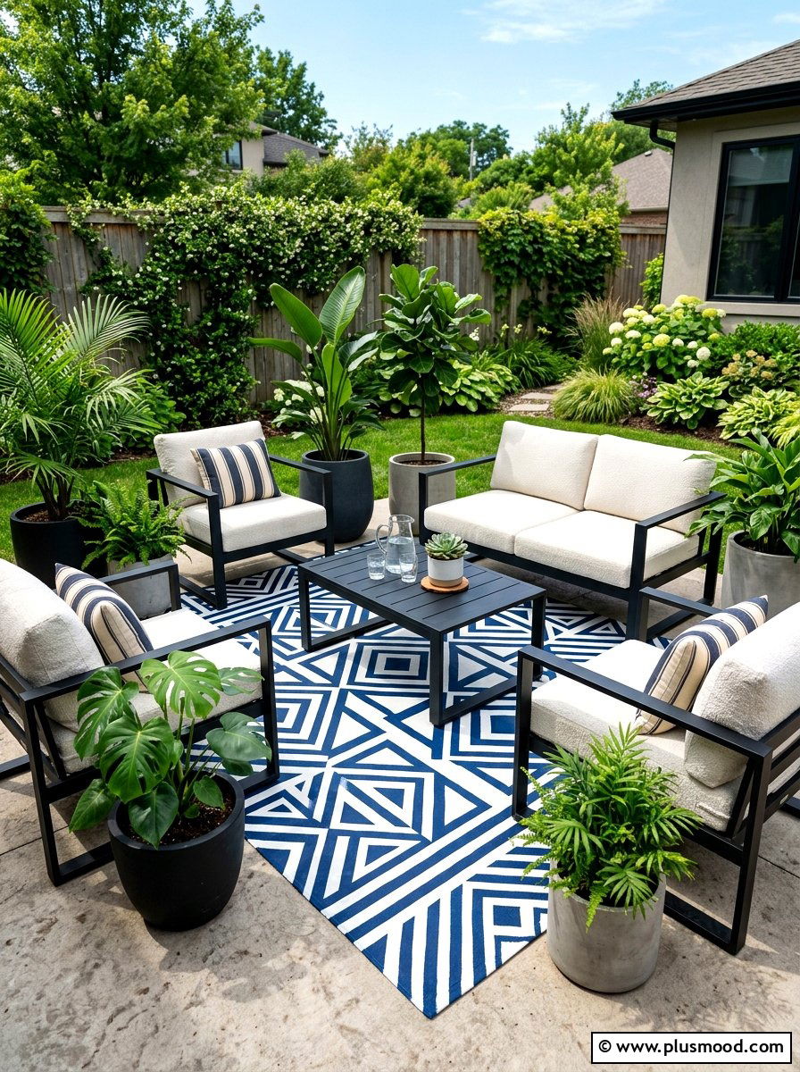 DIY patio rug - 25 summer outdoor entertaining ideas on a budget