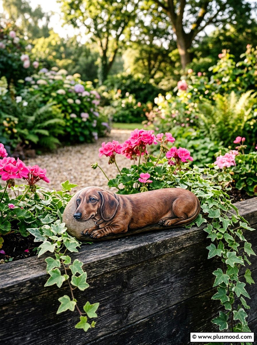 Dachshund Painted Rock - 25 painted rock ideas with dogs