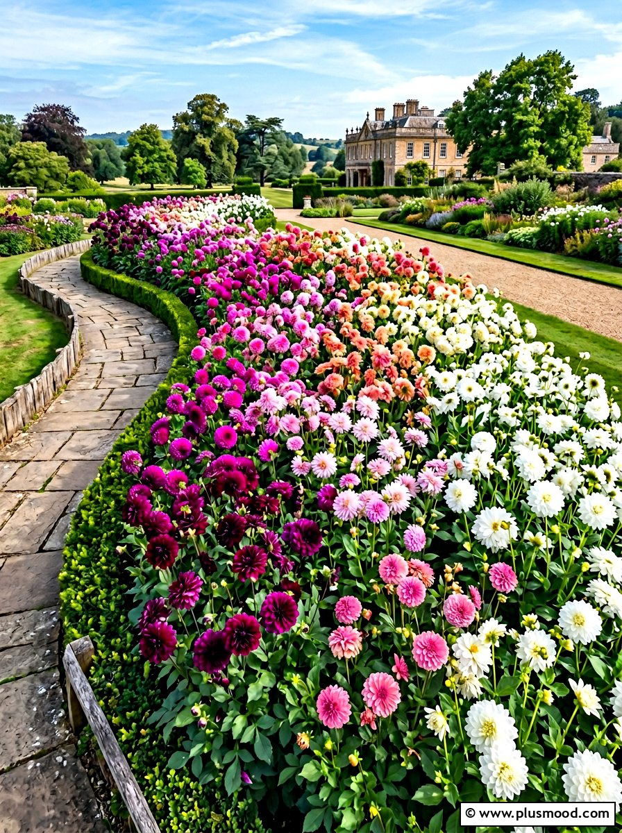 Dahlia Color Gradient - 25 summer dahlia garden ideas