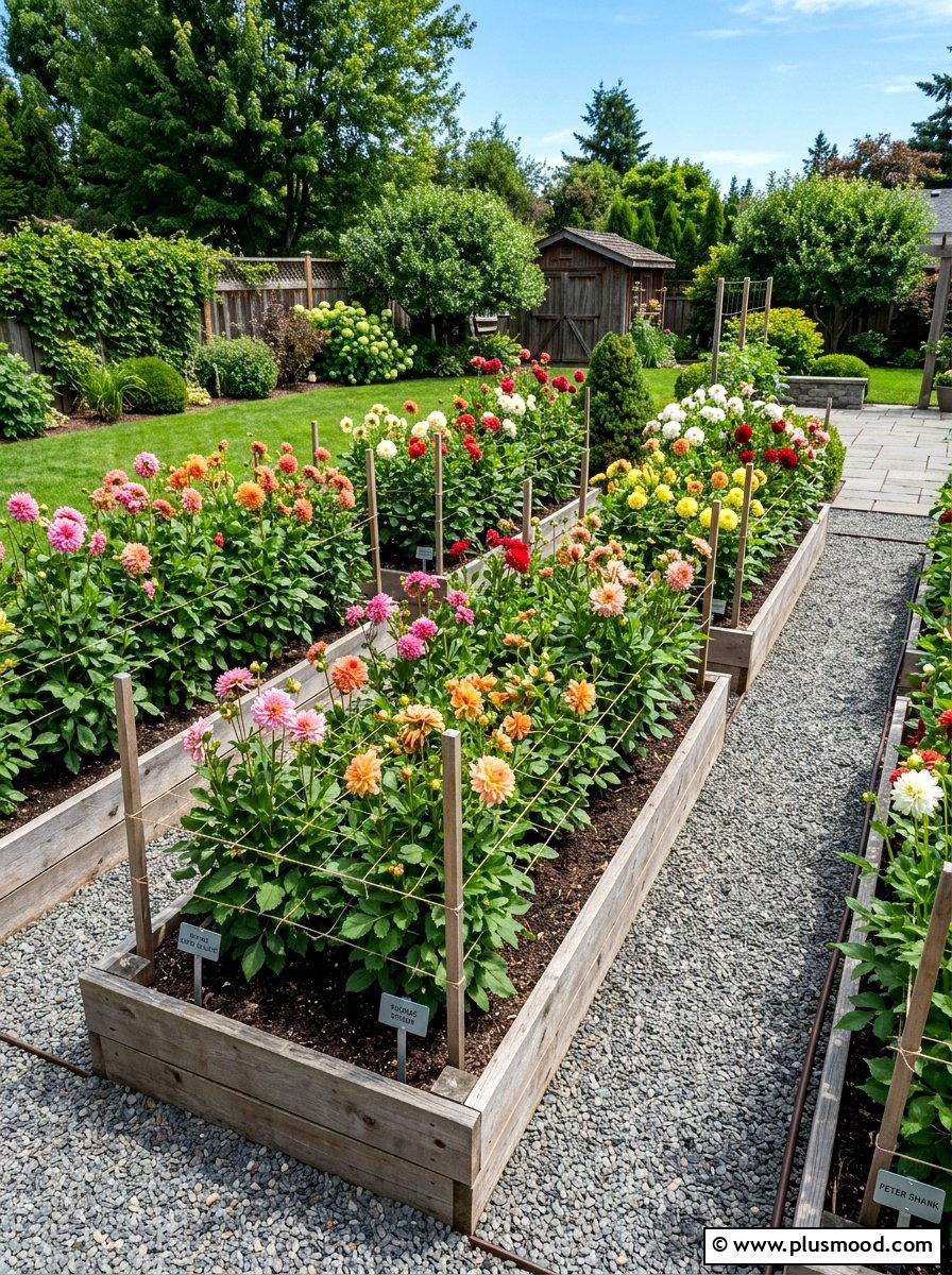 Dahlia Raised Bed - 25 summer dahlia garden ideas