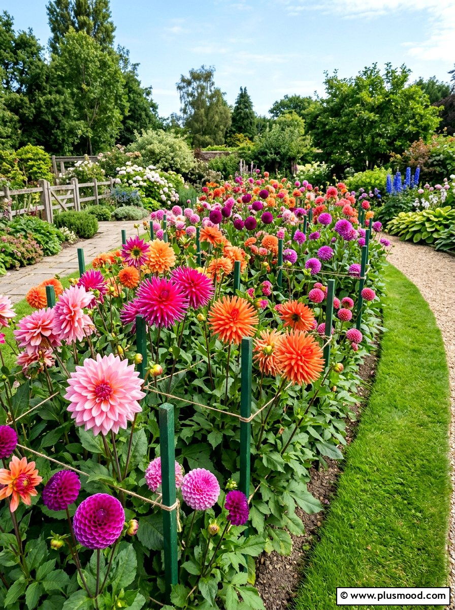 Dahlia flower bed - 25 late summer flower bed ideas