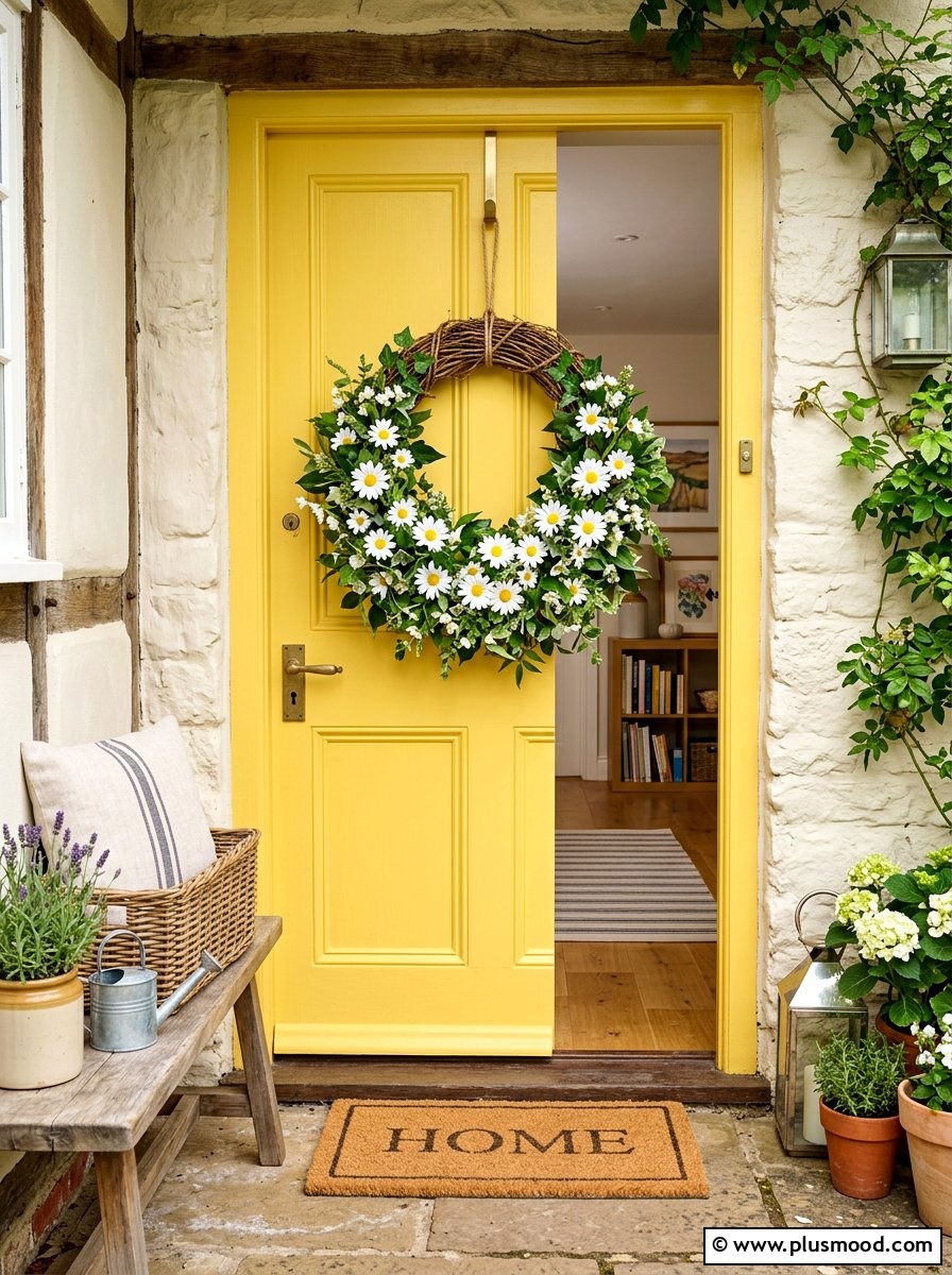 Daisy Grapevine Wreath - 25 summer wreath ideas for front door