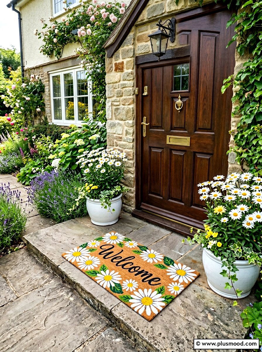 Daisy welcome mat - 25 summer welcome mat ideas for summer