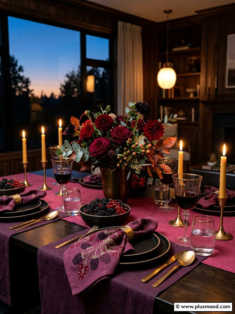 Dark Berry Summer Table - 25 late summer tablescape ideas
