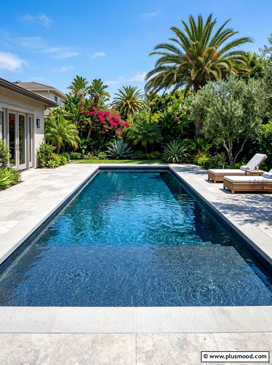 Dark Pool Plaster - 25 summer modern pool backyard ideas