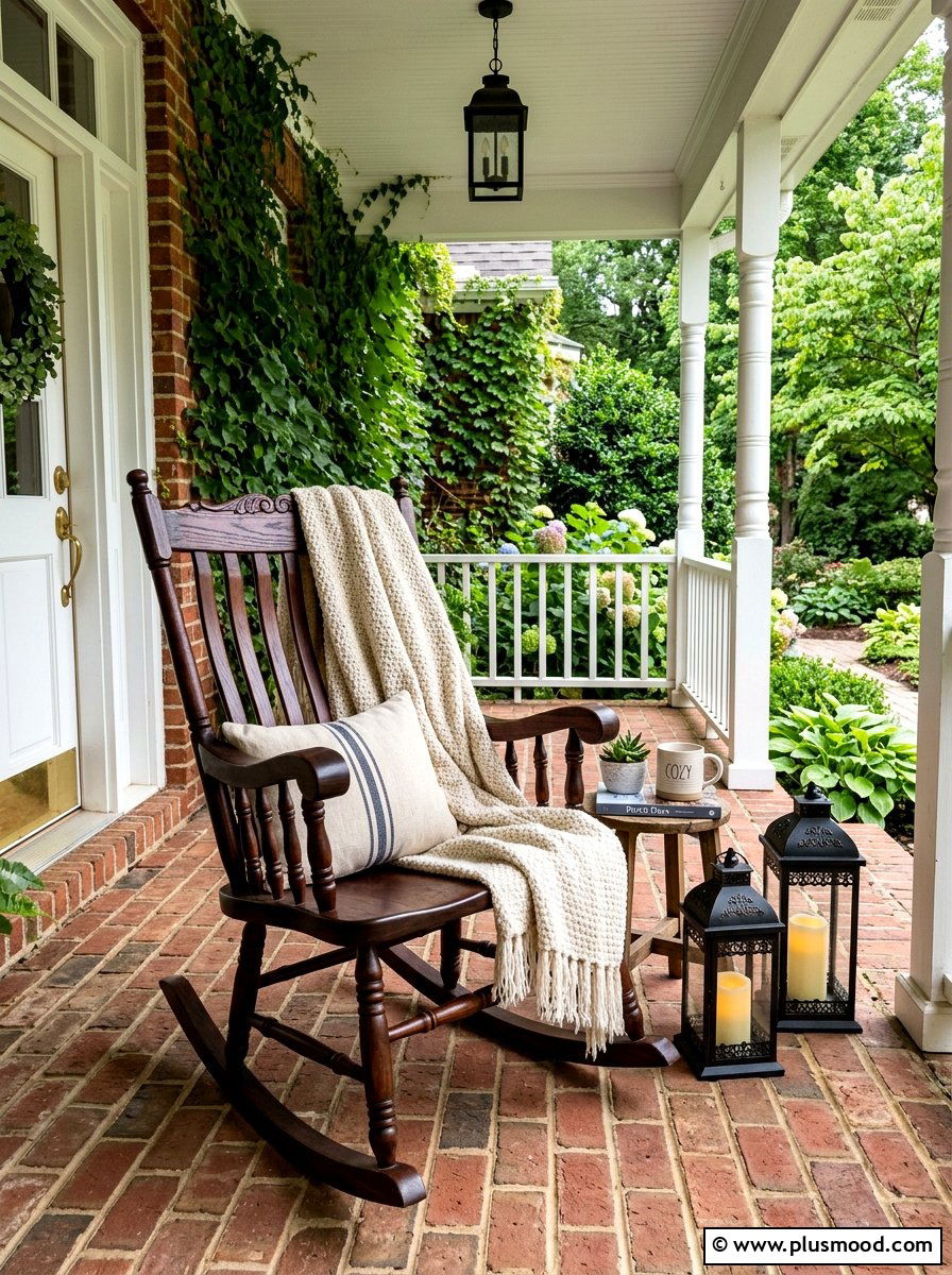 Dark wood rocking chair - 25 summer front porch rocking chair ideas