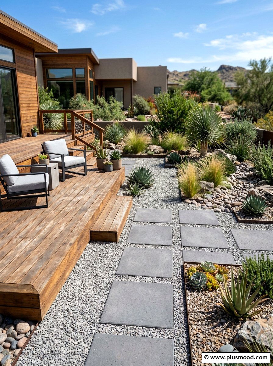 Deck And Gravel Landscape - 25 small backyard ideas with deck