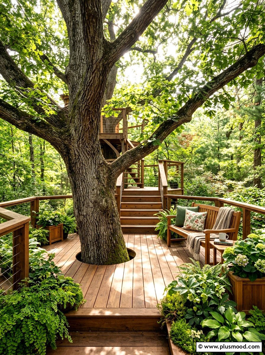 Deck Built Around Tree - 25 summer backyard deck ideas
