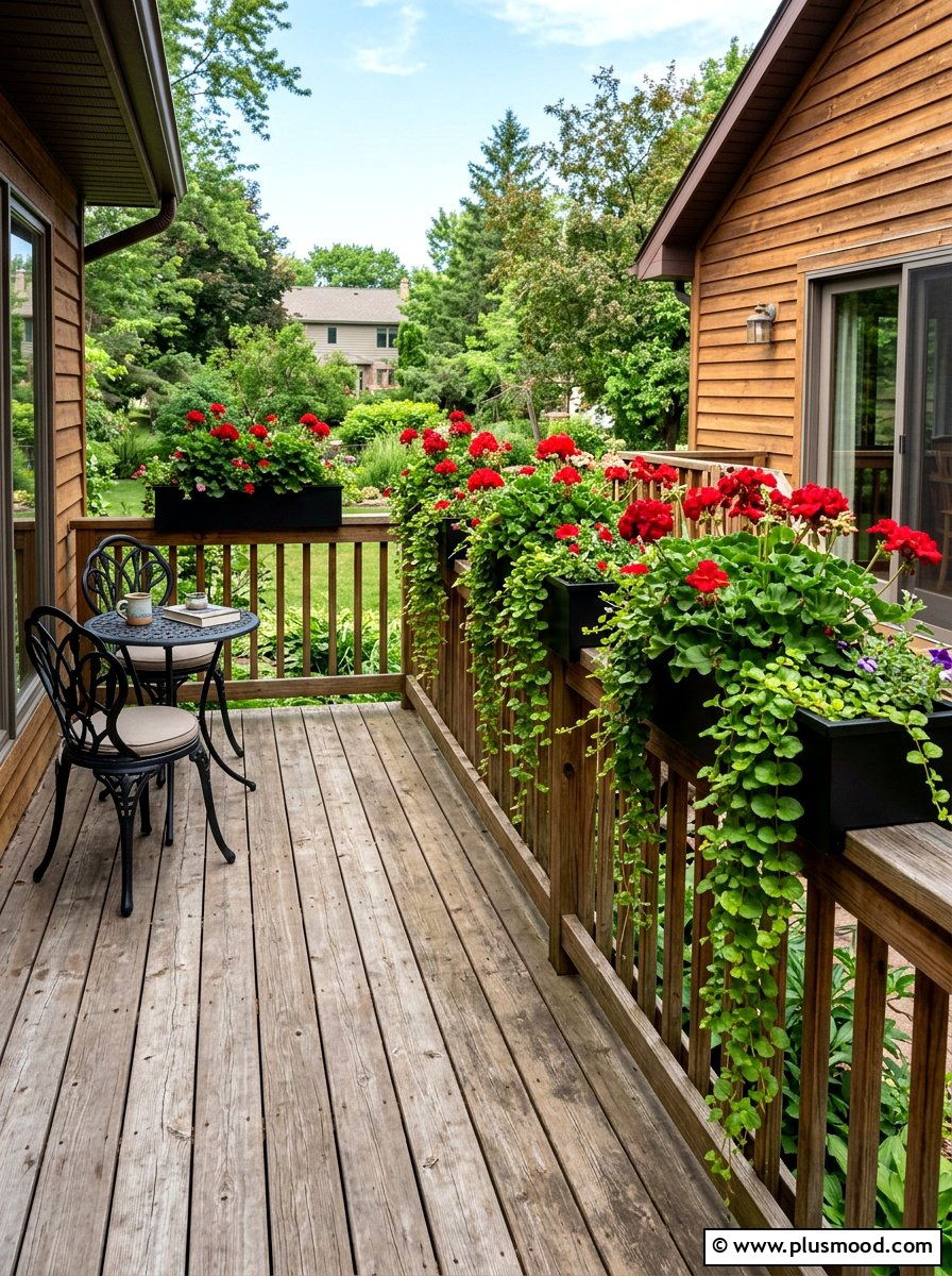 Deck Rail Planters - 25 summer small deck ideas for summer