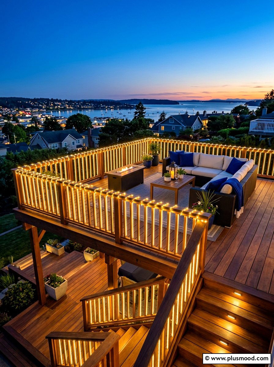 Deck Railing Illumination - 25 summer string light party ideas