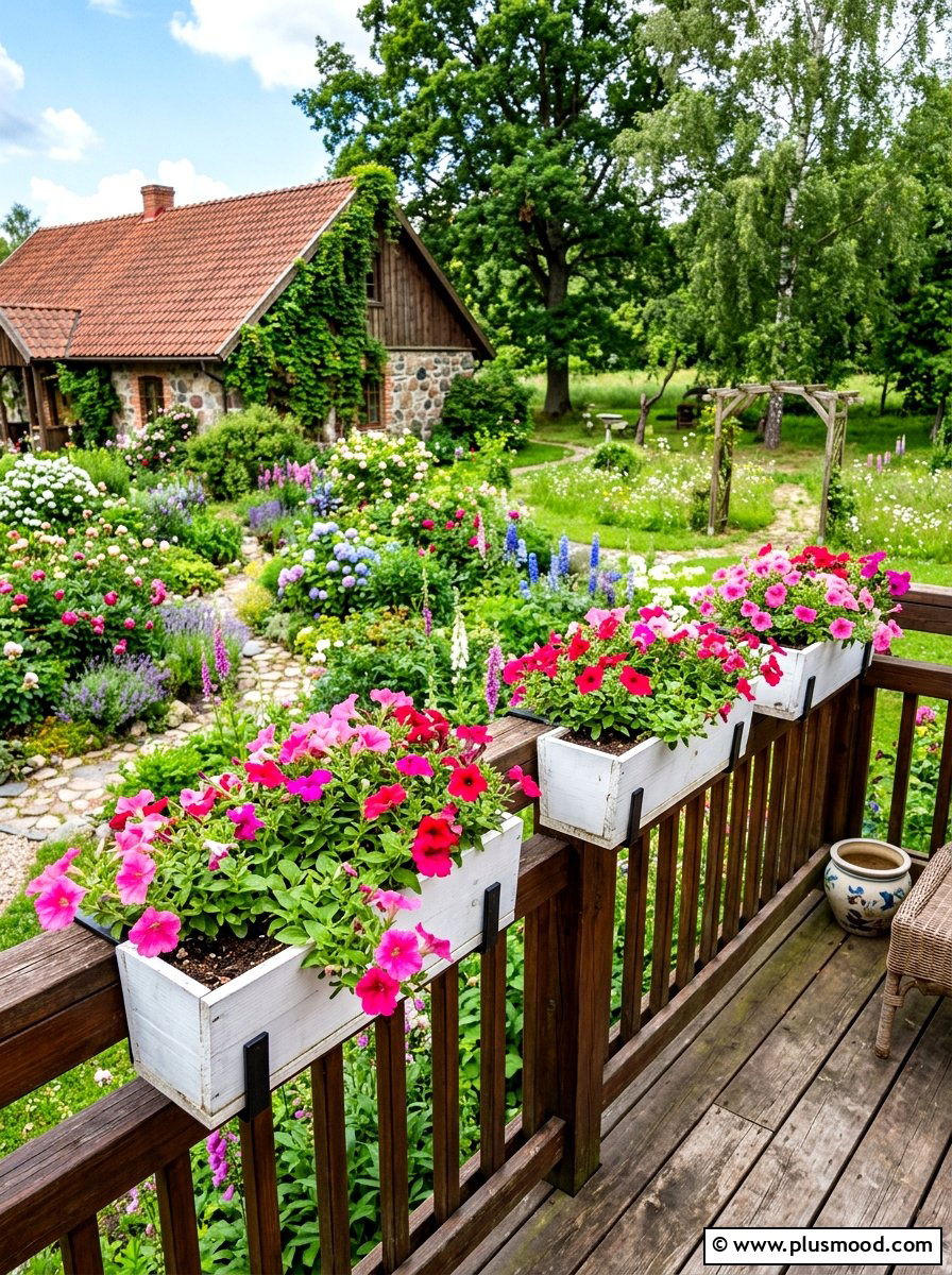 Deck Railing Planter - 25 summer small patio ideas