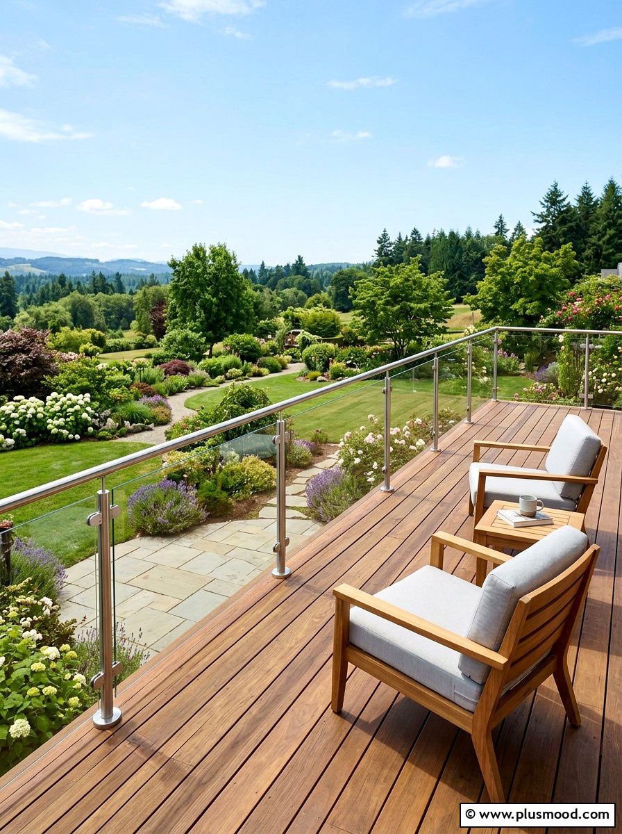Deck With Glass Railing - 25 small backyard ideas with deck