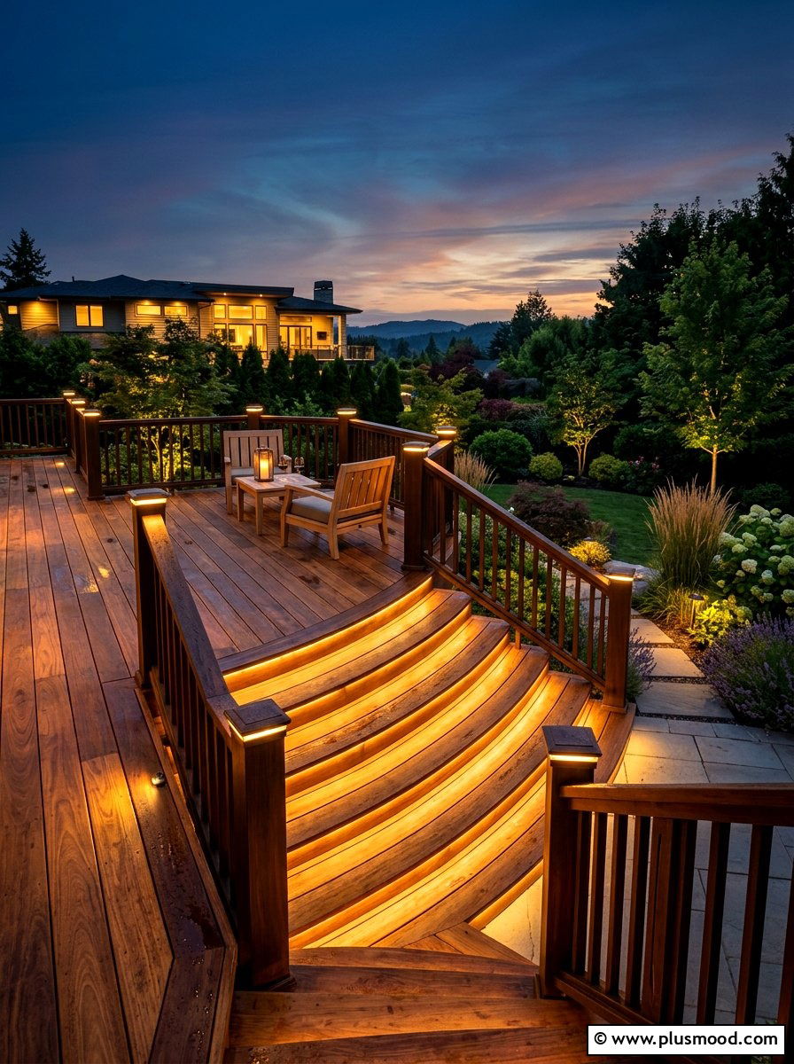 Deck With Integrated Lighting - 25 small backyard ideas with raised deck