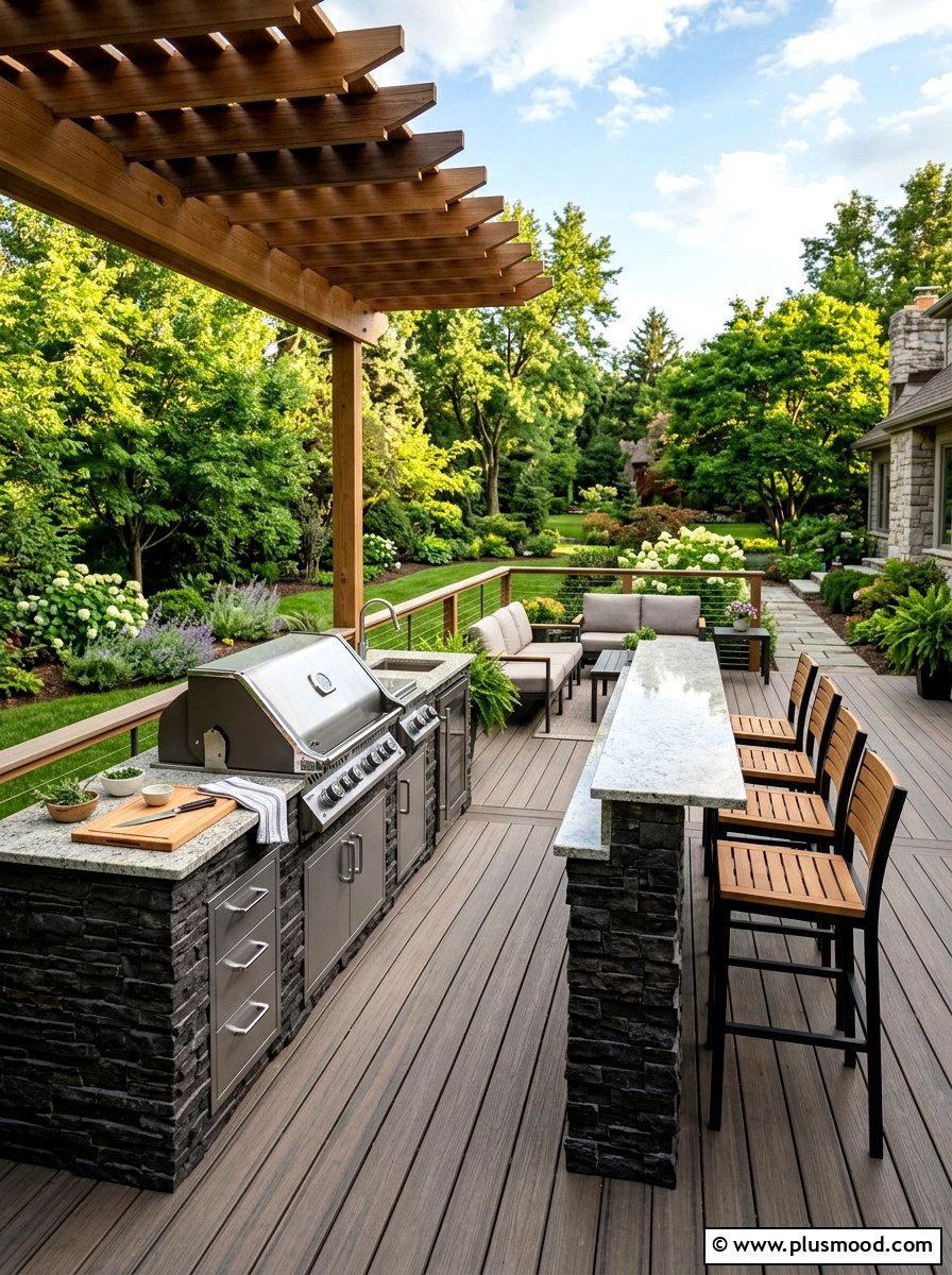 Deck With Outdoor Kitchen - 25 small backyard ideas with deck