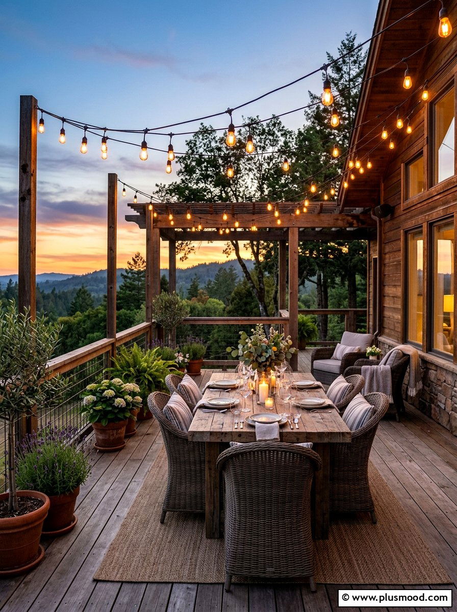 Deck With String Lighting - 25 small backyard ideas with deck