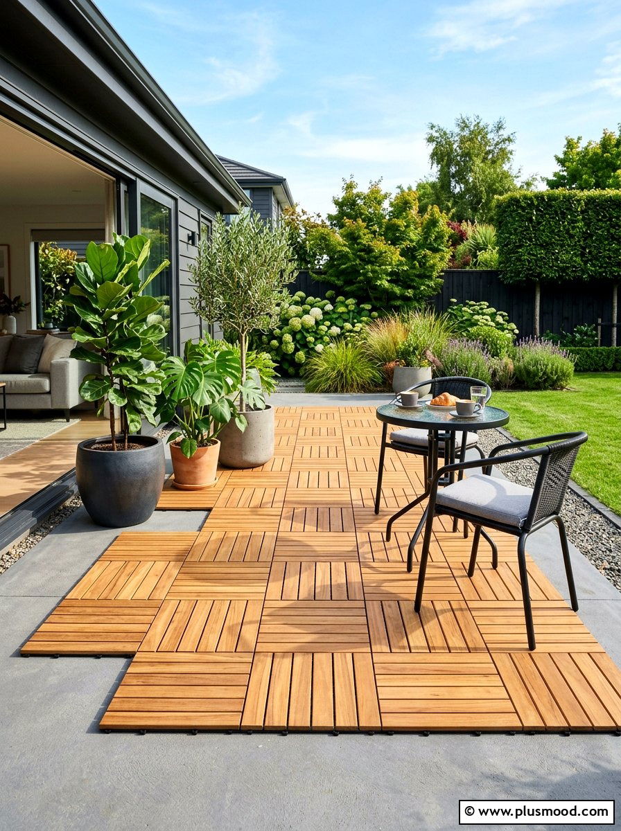 Decking Tiles - 25 summer backyard ideas for renters
