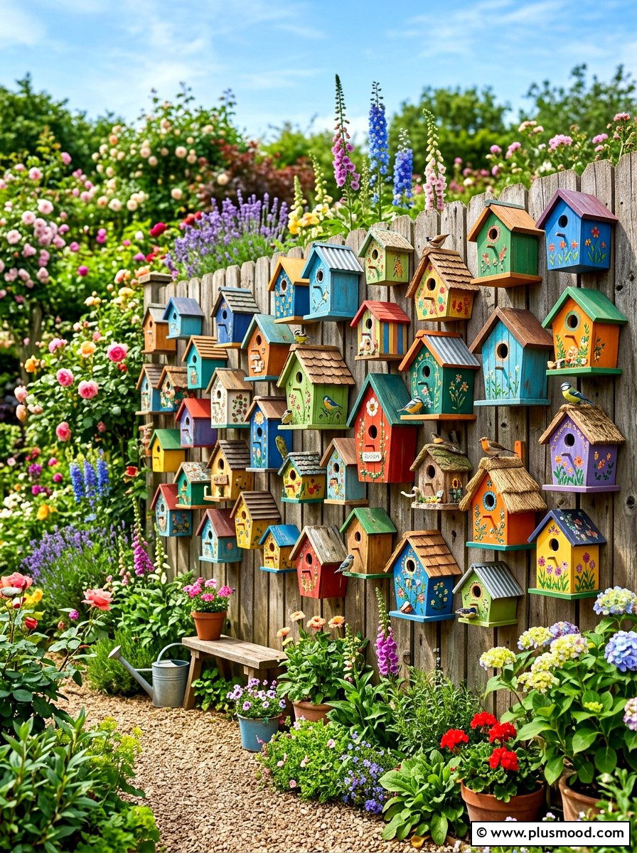 Decorative Birdhouse Wall - 25 summer patio wall decor ideas