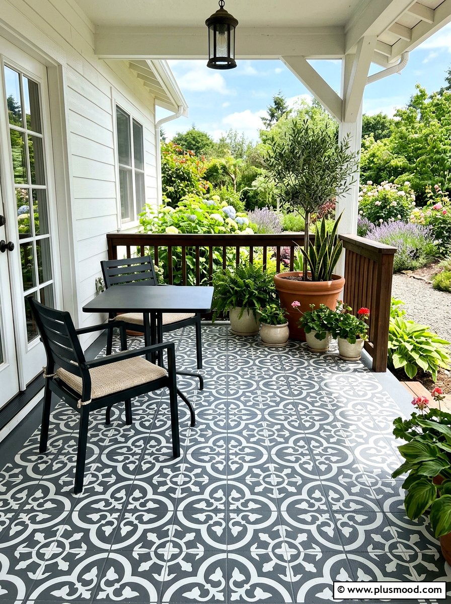 Decorative Floor Paint - 25 summer front porch ideas on a budget