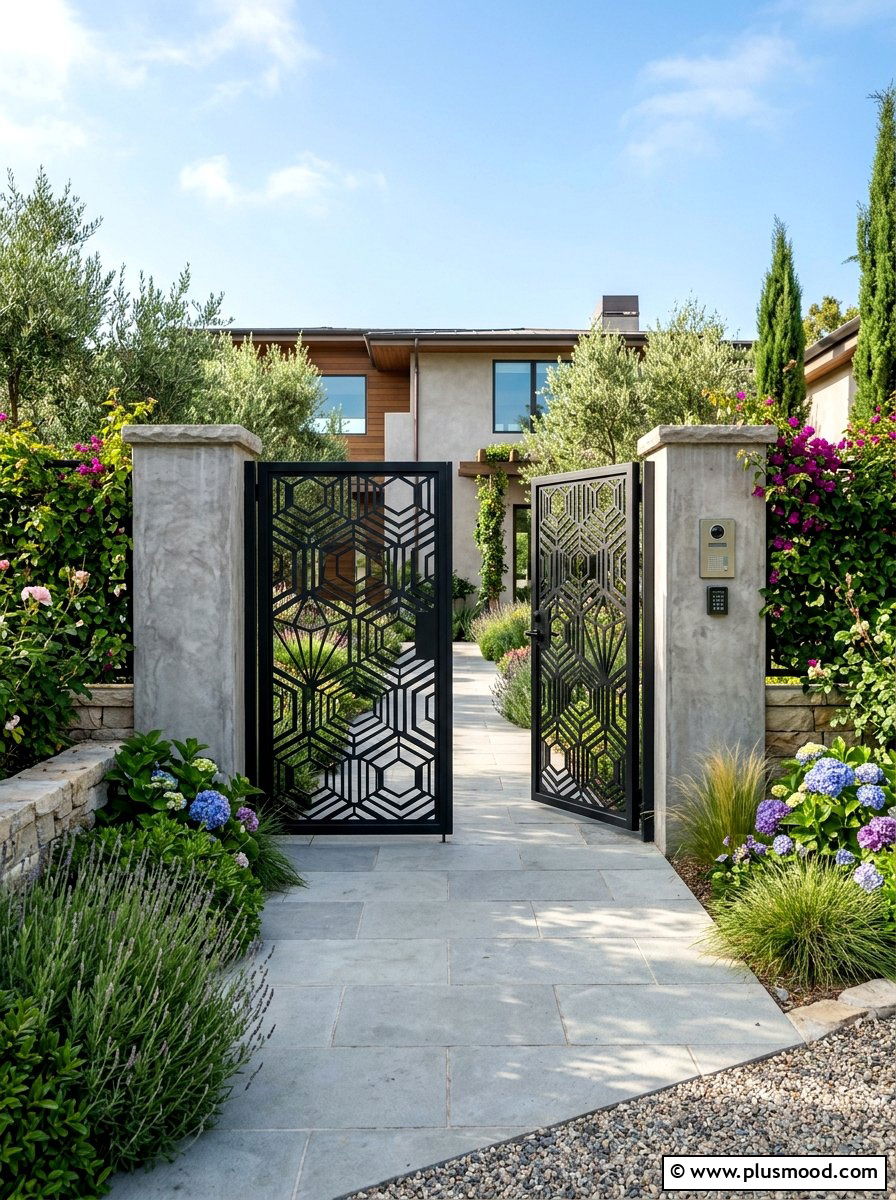 Decorative Front Gate - 25 summer modern curb appeal ideas
