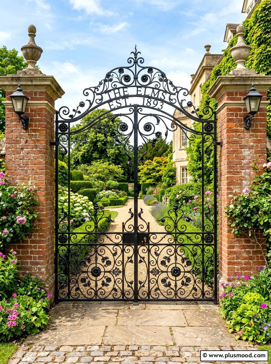 Decorative Iron Gate Entrance - 25 summer side yard landscaping ideas