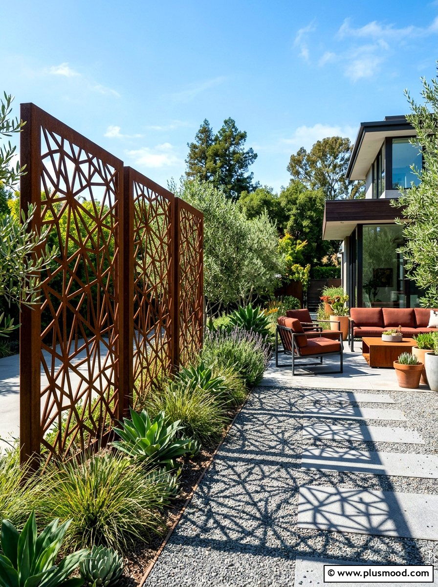 Decorative Metal Privacy Panels - 25 summer patio privacy ideas