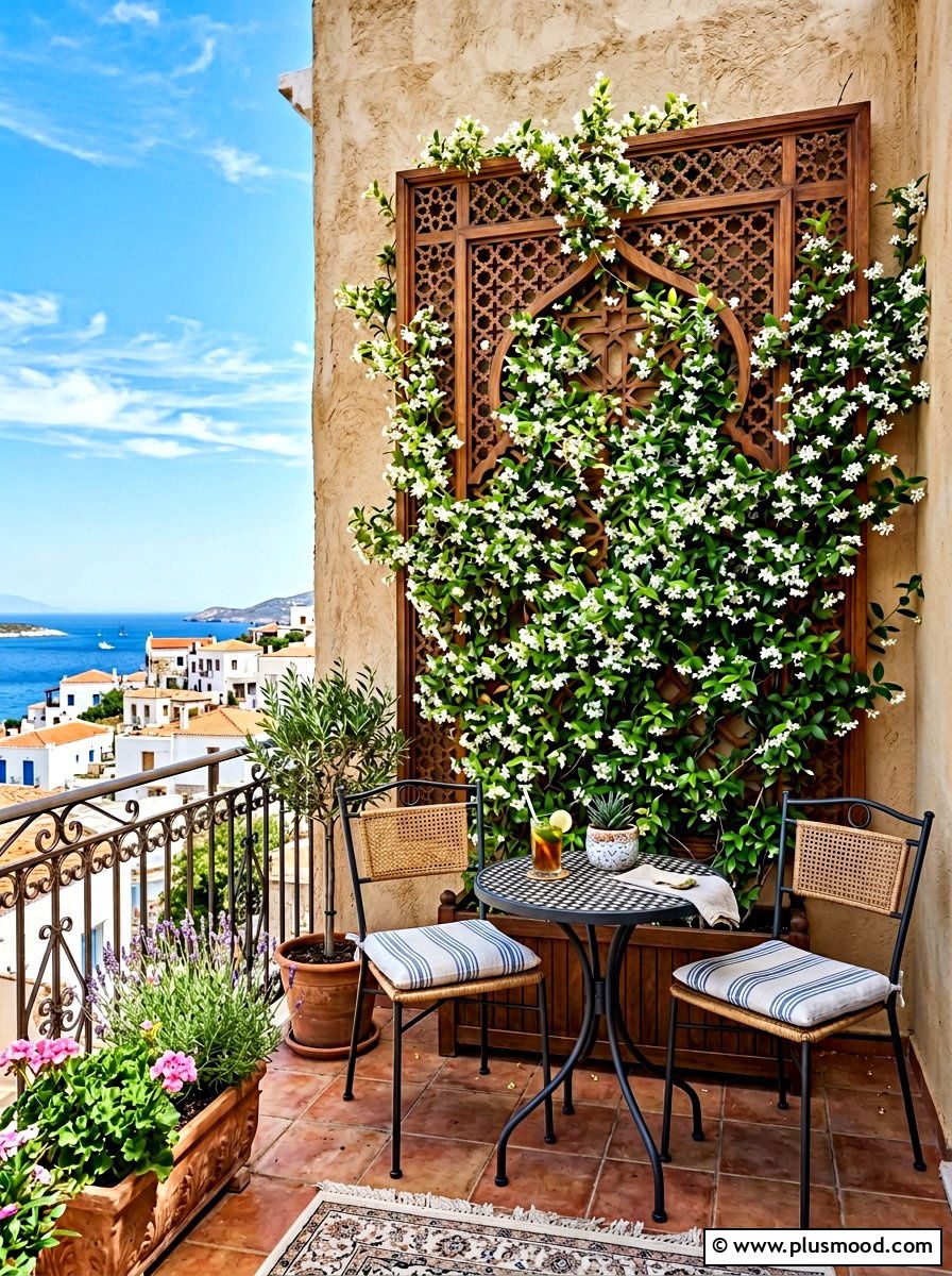 Decorative Privacy Lattice - 25 summer renter friendly balcony ideas