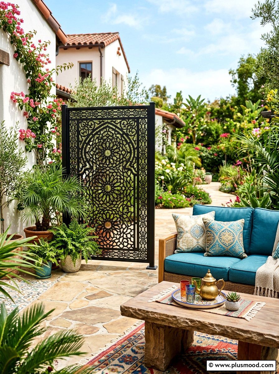 Decorative Screen Panel - 25 small backyard ideas with privacy screen
