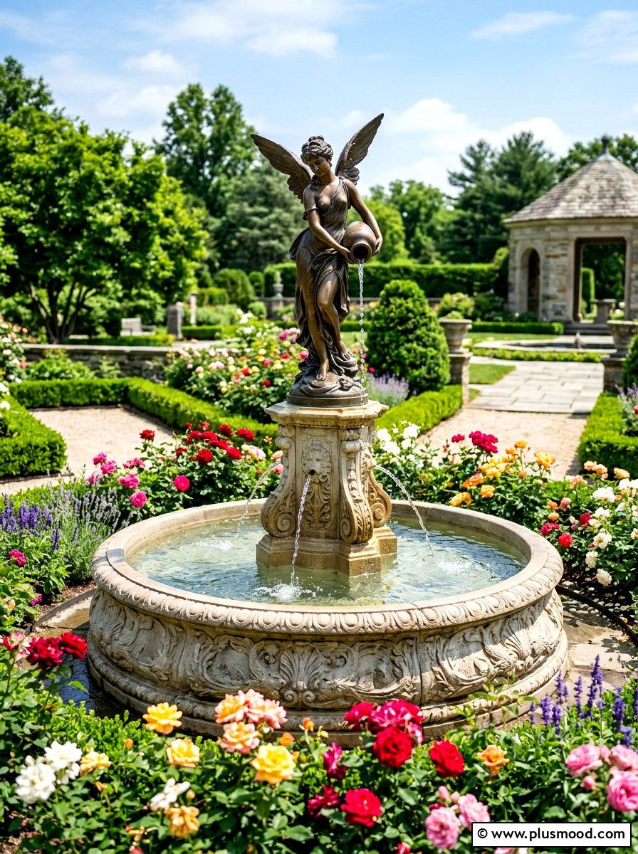 Decorative Statue Fountain - 25 summer fountain ideas for backyard