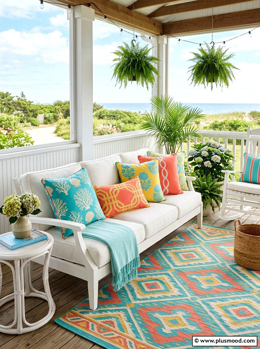 Decorative Throw Pillows - 25 summer porch refresh for entertaining ideas