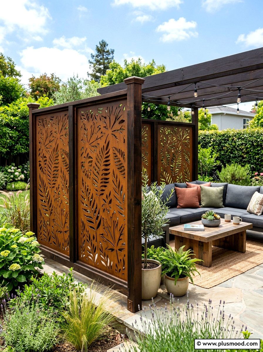 Decorative backyard privacy screen - 25 summer backyard ideas