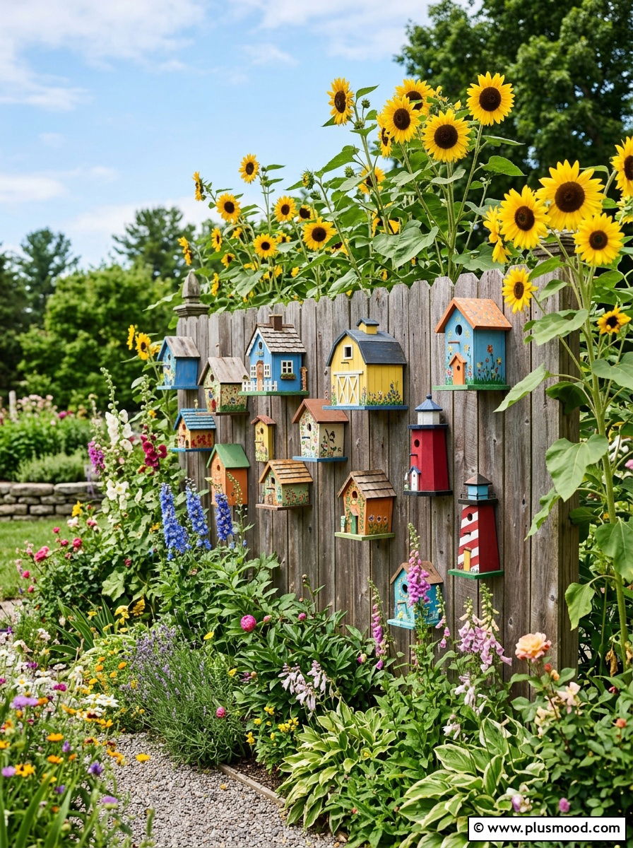 Decorative birdhouse wall display