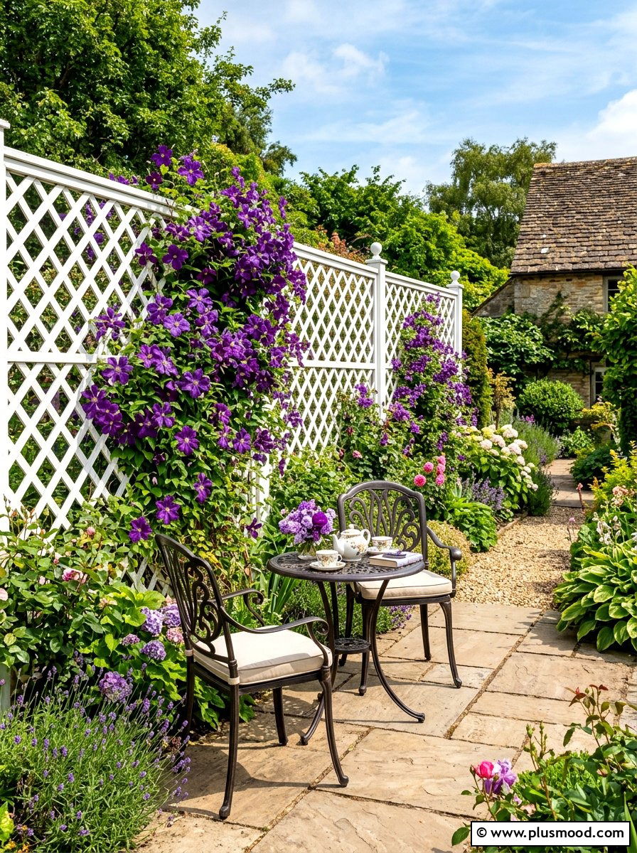 Decorative garden trellis fence - 25 summer backyard fence decor ideas
