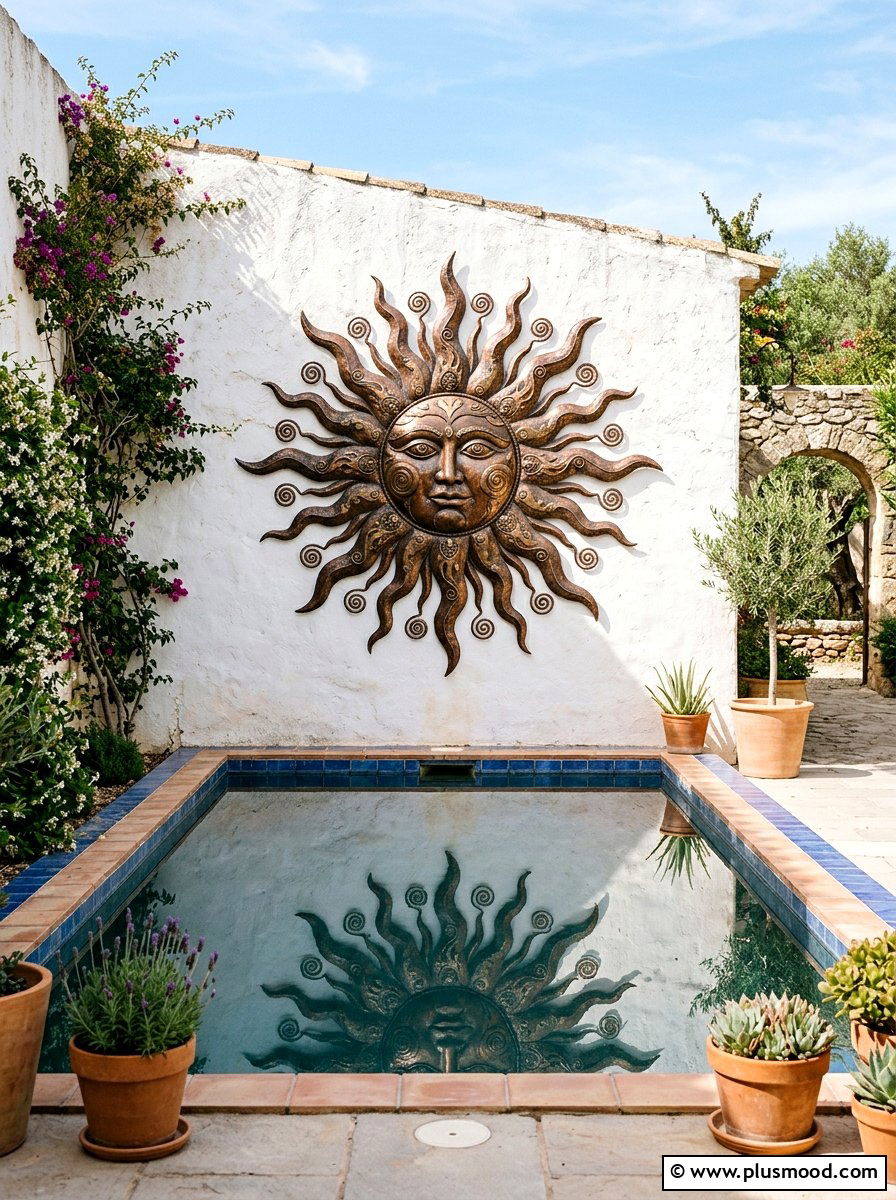 Decorative outdoor wall art - 25 pool landscaping ideas for small spaces