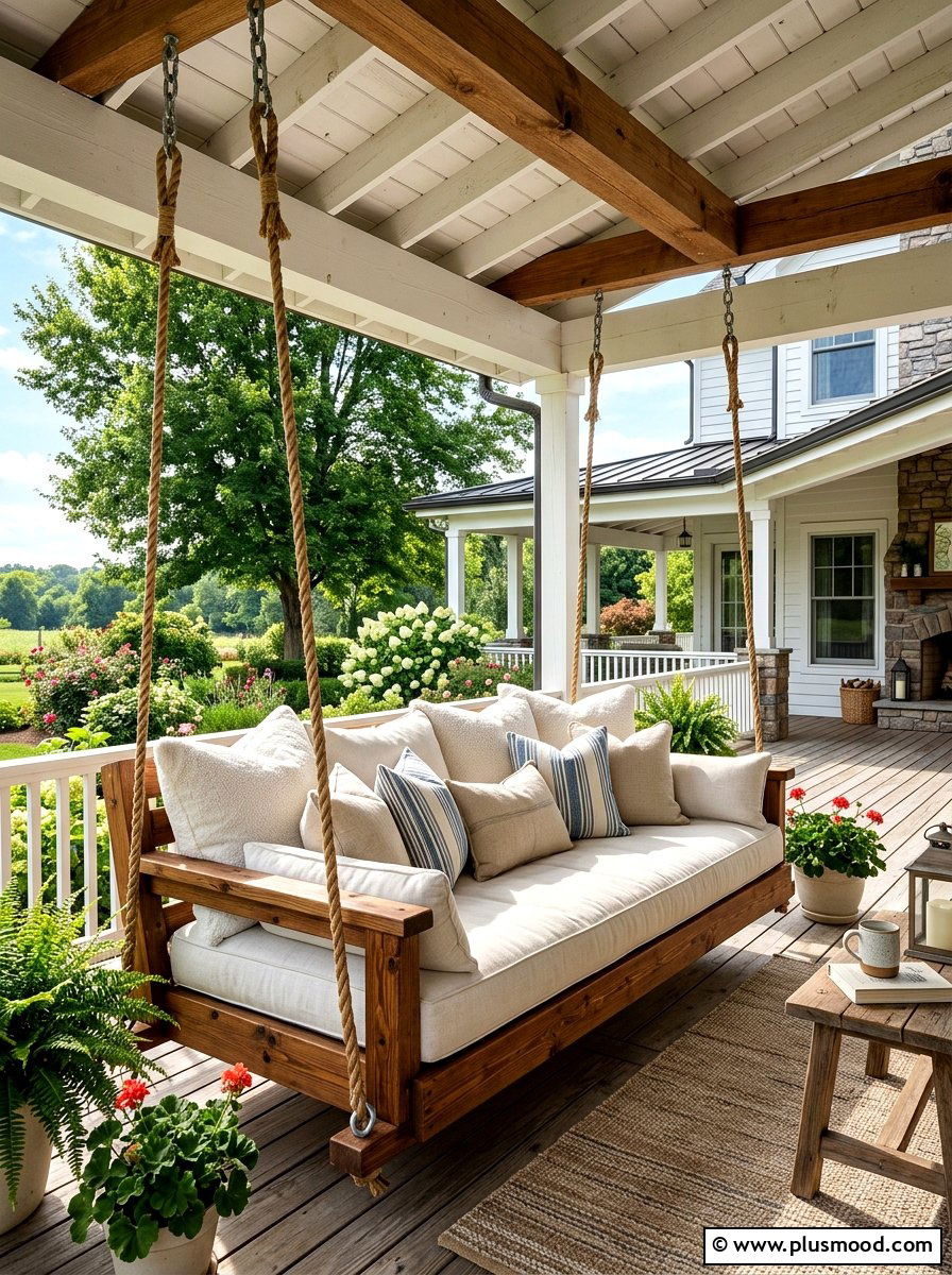 Deep Seating Porch Swing - 25 summer front porch swing ideas