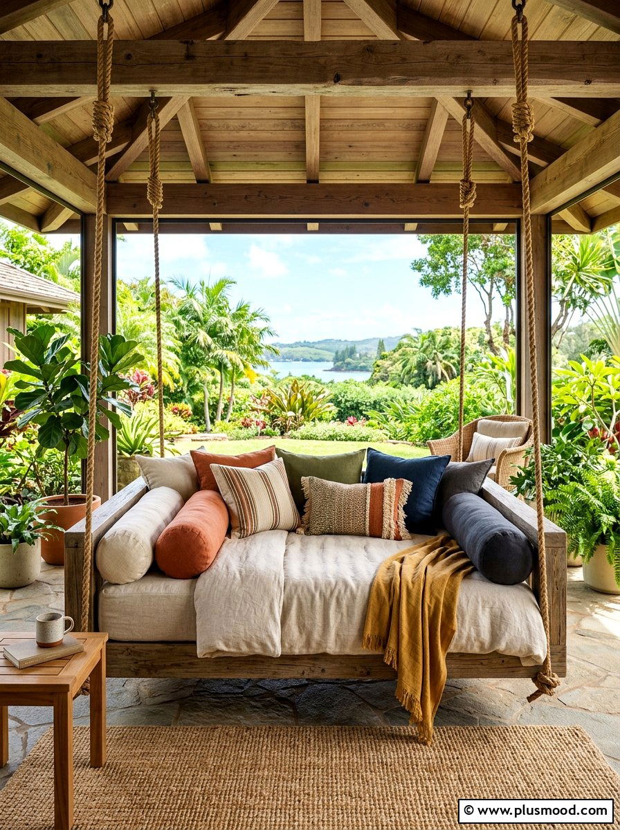 Deep seat swing bed - 25 summer porch swing curb appeal ideas