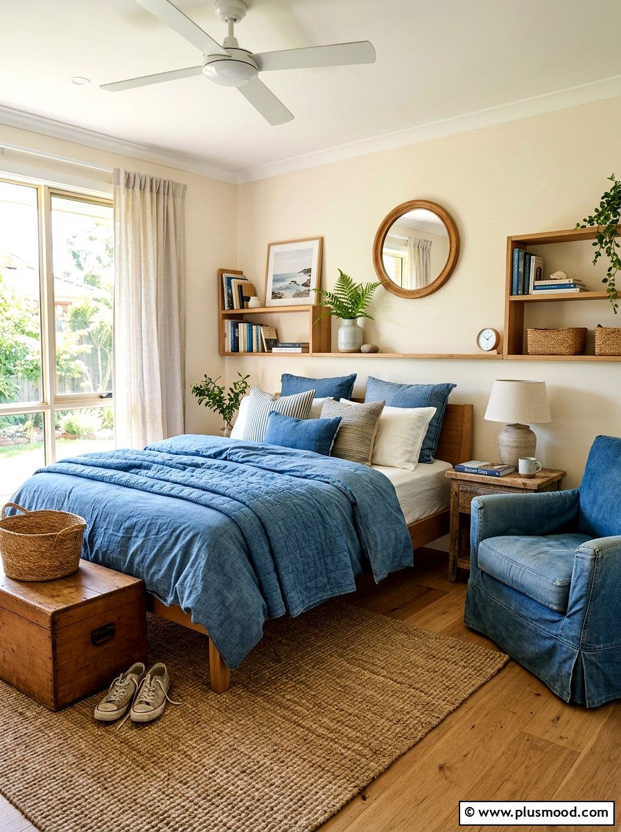 Denim Blue Casual Bedroom - 25 blue summer bedroom ideas