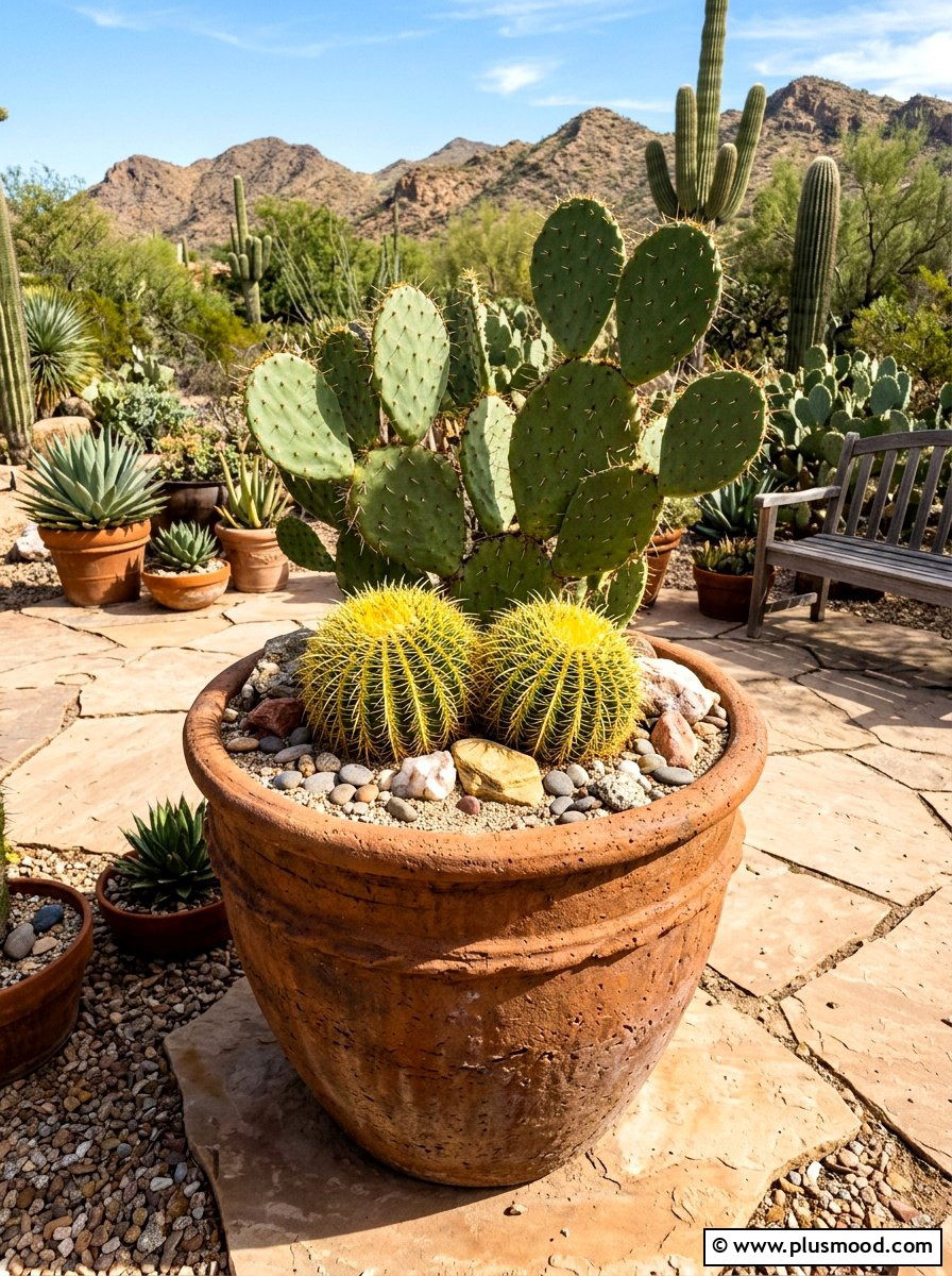 Desert Cactus Pot - 25 summer colorful planter ideas