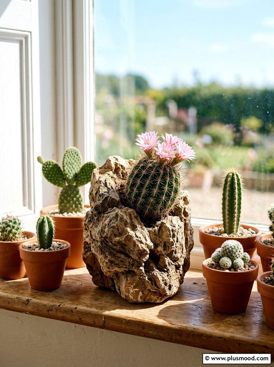 Desert Cactus Rock - 25 painted rock ideas with boho style