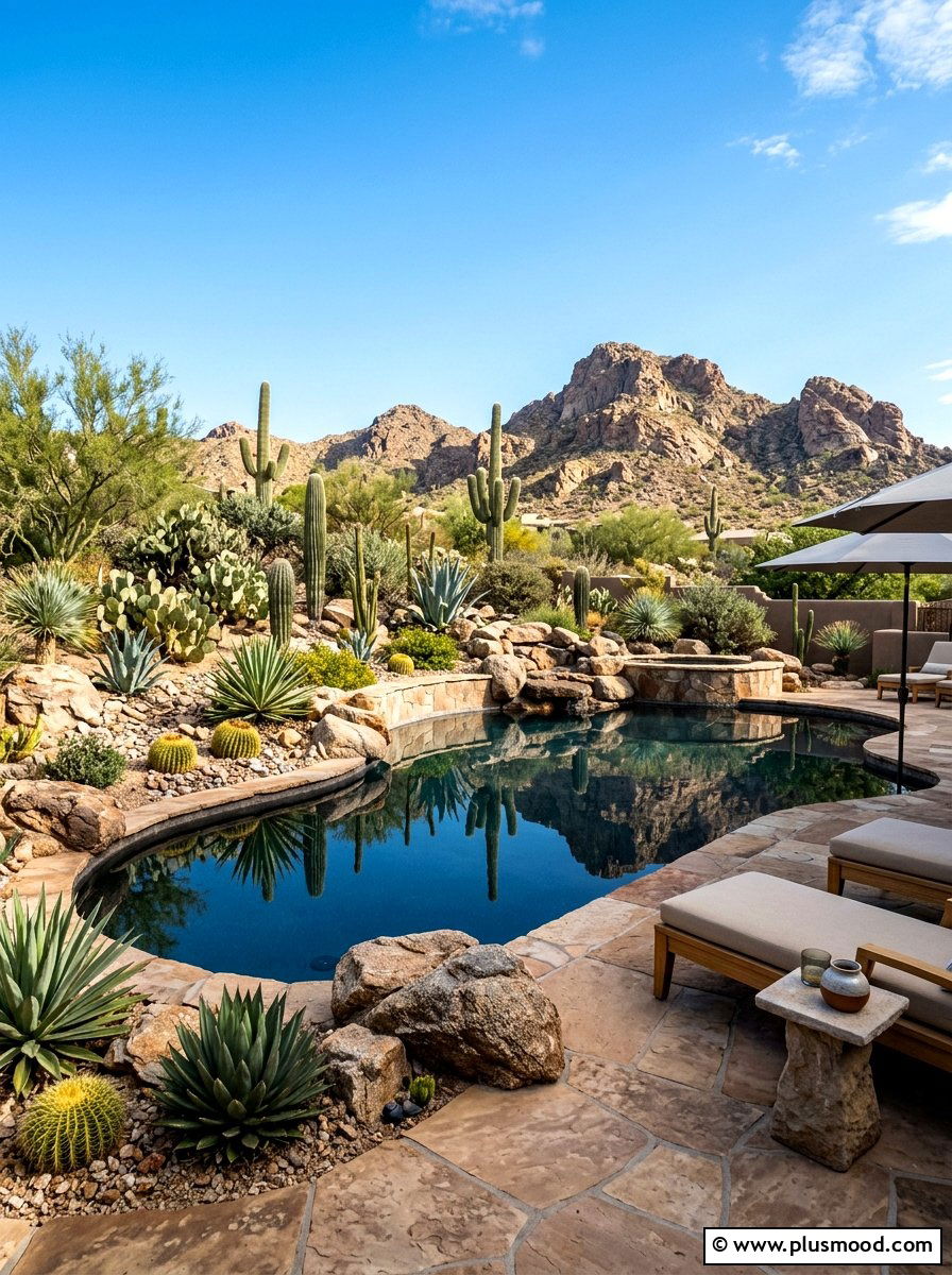 Desert Landscape Pool - 25 summer backyard pool ideas