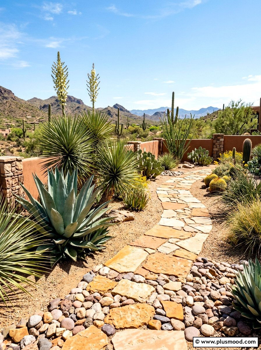 Desert Landscaping With Rock Path - 25 pool landscaping ideas with stone pathway
