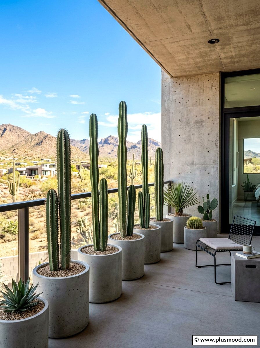 Desert Minimalist Balcony Garden - 25 summer minimal balcony ideas