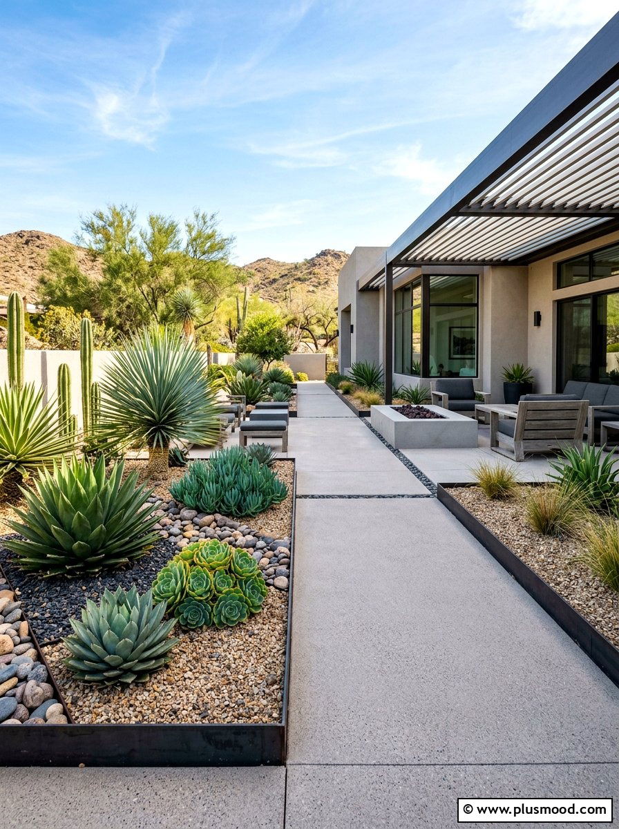 Desert Modern Landscape - 25 summer drought tolerant garden ideas