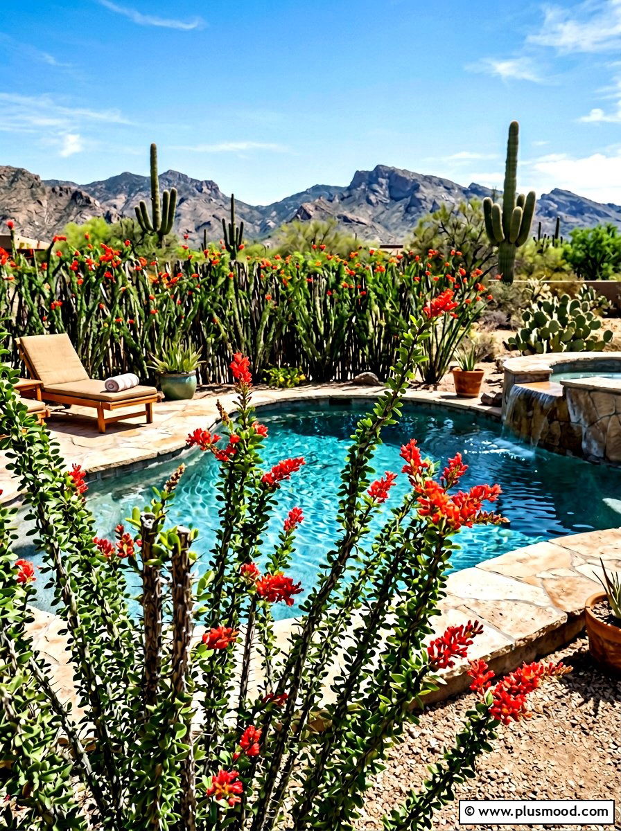 Desert Ocotillo Fence Pool - 25 pool landscaping ideas for Arizona homes
