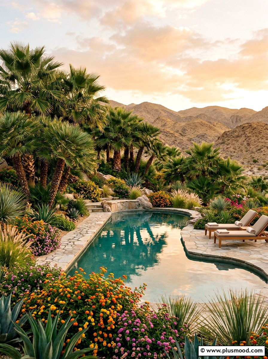 Desert Palm Tree Landscape - 25 pool landscaping ideas for Arizona homes