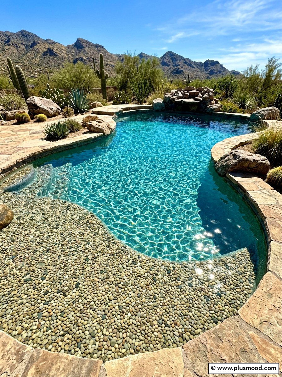 Desert Pebble Finish Pool - 25 pool landscaping ideas for Arizona homes