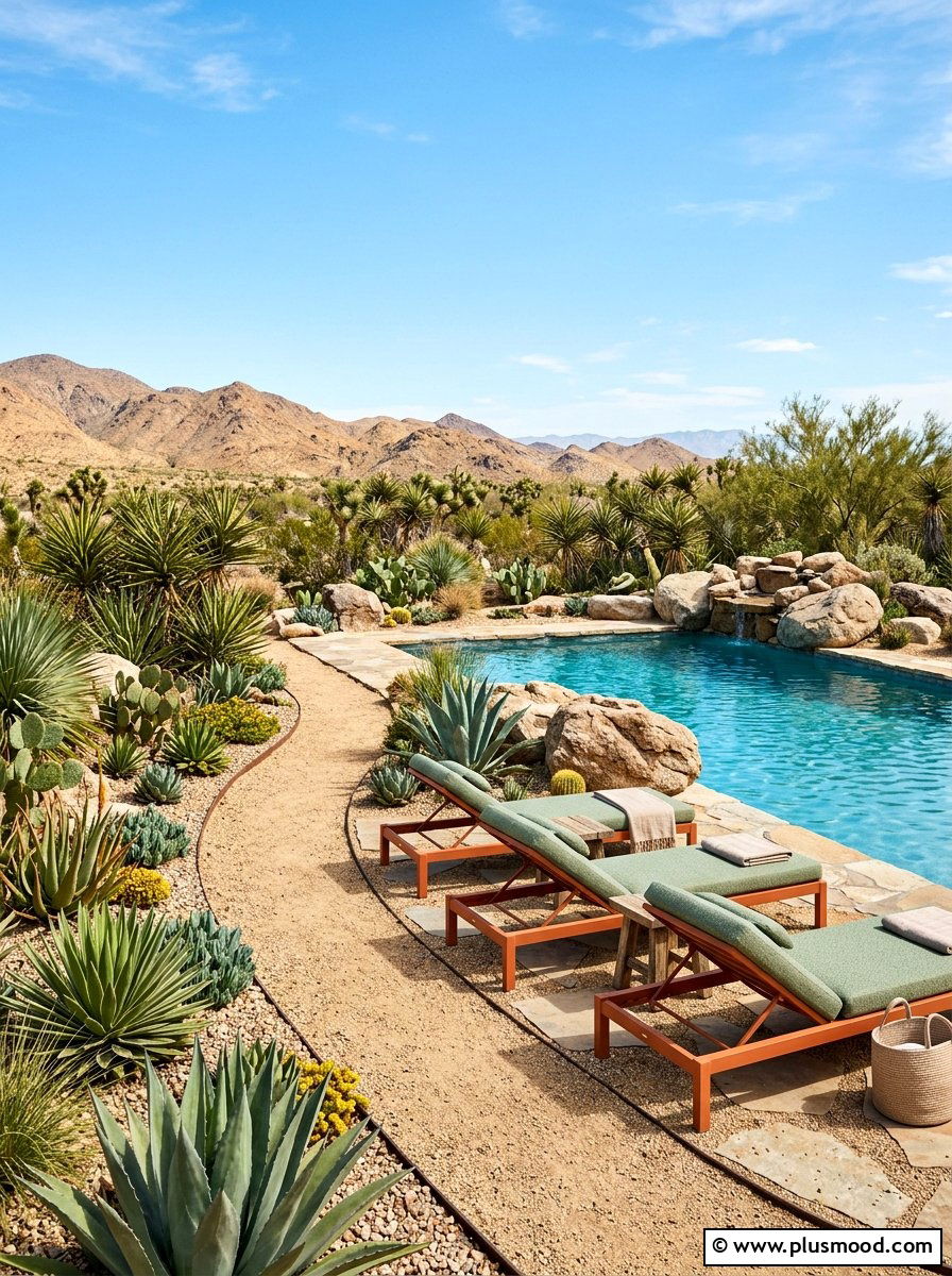 Desert Pool Landscape - 25 summer pool lounge area ideas