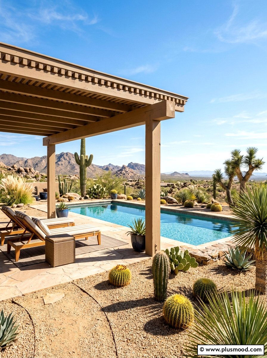 Desert Pool Landscape Pergola - 25 pool landscaping ideas with pergola